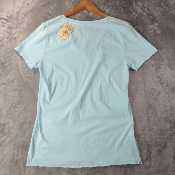Pussers Women XL Turquoise Blue Royal Navy Traditional Cotton vintage vneck Top - Picture 2 of 12